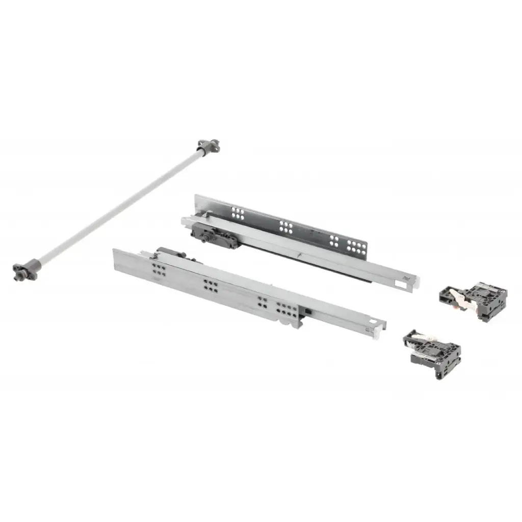 Undermount drawer slide P2O PRO L = 400, 3D adjustment, opening synchronization, 18 mm plate