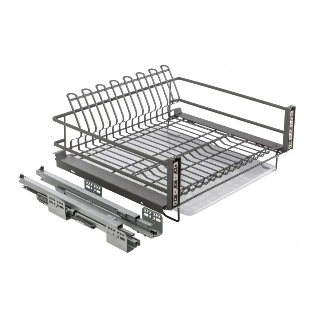 GTV MOVIX drainer drawer, 900, soft-close, without guides, front fastening, anthracite