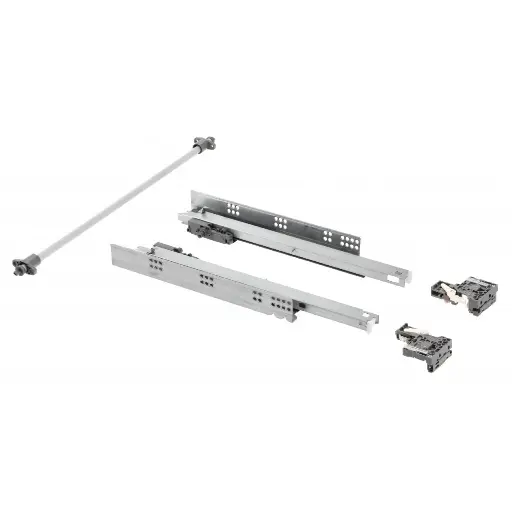[PB-3D0FPO18-400-PRO] Undermount drawer slide P2O PRO L = 400, 3D adjustment, opening synchronization, 18 mm plate