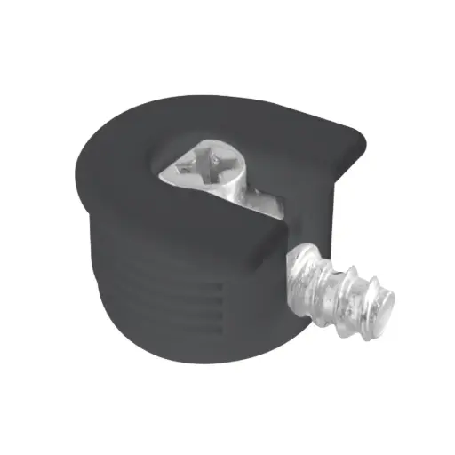 [MM-FI20-20X6X11-PL20-1T] Eccentric connector GTV connector fi20mm + mandrel 20mm, thread 6x11mm, plastic, black (1000 pcs.) 
